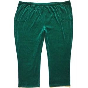 Green Velour Pull On Pants Plus Size 5X Liz & Me